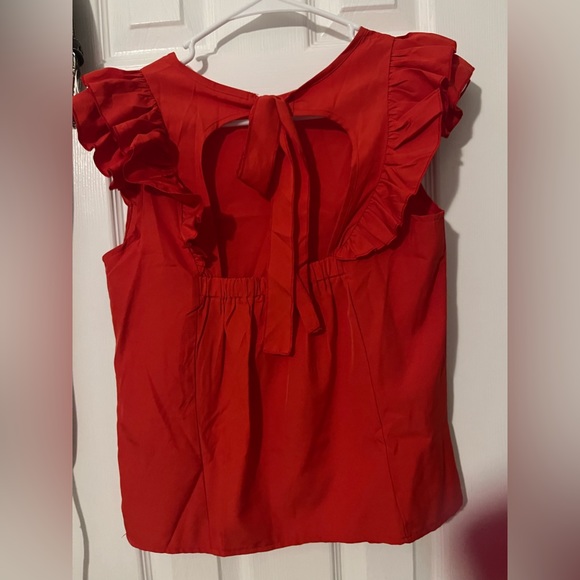 Ruffle Trim Tie Back Blouse - Picture 2 of 2